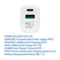 TESLA Power Charger T220 - dwukanałowa ładowarka szybkiego ładowania 25 W PD 3.0/PPS (biały kolor)