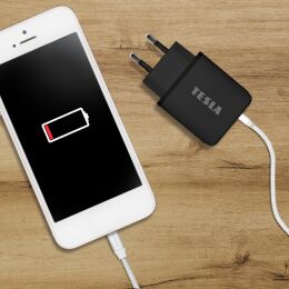 TESLA Power Charger T220 - podwójna szybka ładowarka 25 W PD 3.0/PPS (czarny kolor)