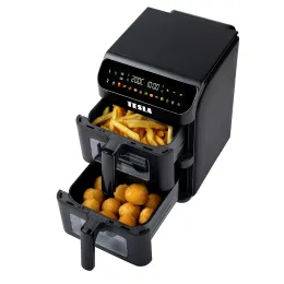 TESLA AirCook DualZone Q670 XXL - wielofunkcyjna dualna frytkownica powietrzna z cyfrowym sterowaniem