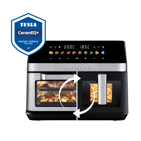 TESLA AirCook DualZone Q787 XXL Deluxe - multifunkcyjna frytkownica na gorące powietrze cyfrowa z dwoma strefami