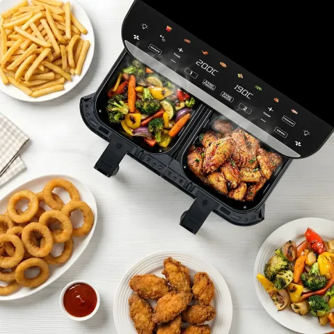 TESLA AirCook DualHeat QD464 XXL - dwufunkcyjna cyfrowa frytkownica na gorące powietrze